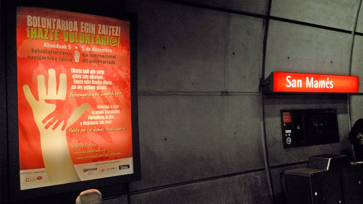 Voluntariado - Publicidad máquinas de Metro Bilbao