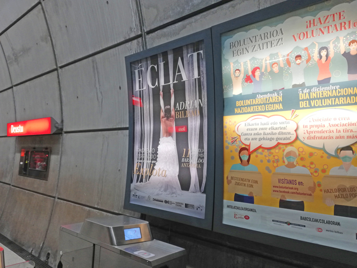 Voluntariado - Publicidad en Metro Bilbao - Estación Deusto