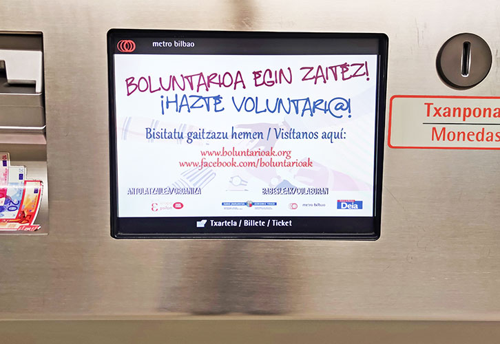 Voluntariado - Publicidad en máquinas expendedoras de Metro Bilbao