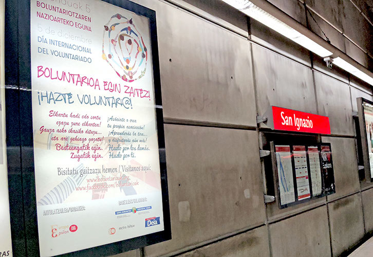 Voluntariado - Publicidad en Metro Bilbao - Estación San Inazio